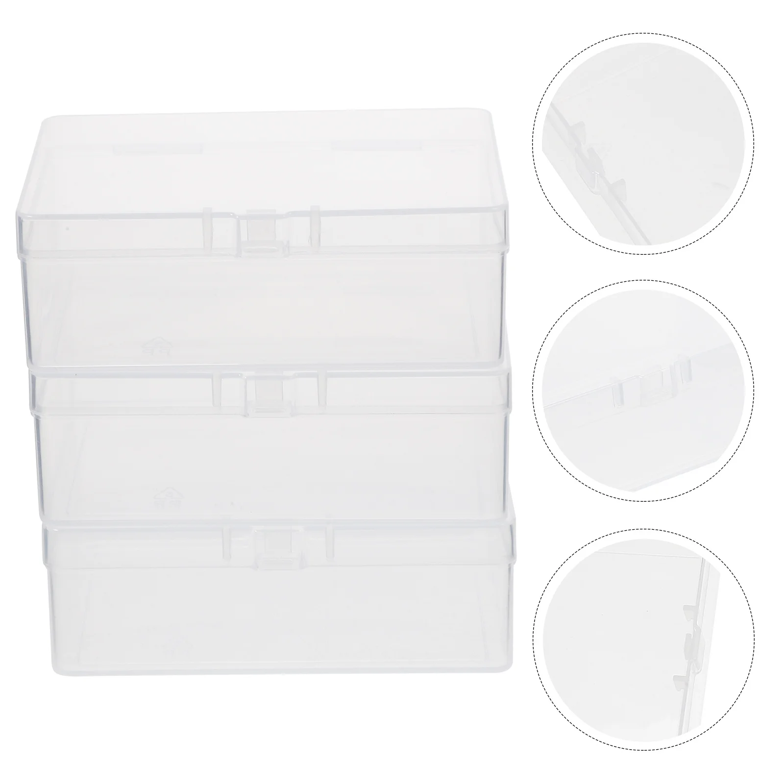 

3Pcs Clear Plastic Storage Boxes for Poker Cards Jewelry Small Parts Organizer Durable Lid Design Protects Prevents Loss Easy to