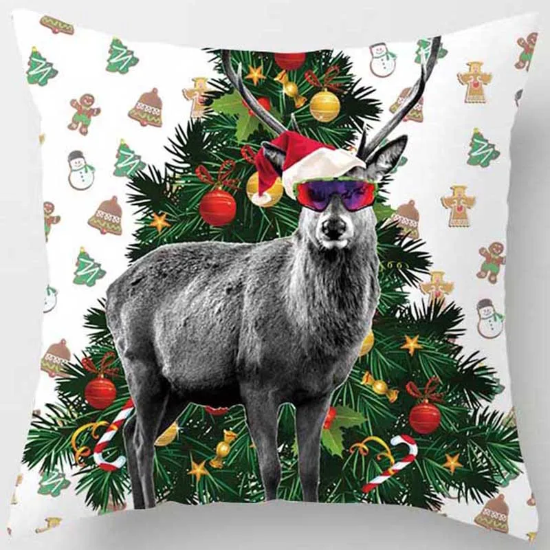 Hot Sale Christmas Pillow Covers  Christmas Bell  Trees Short Plush Velvet Thick High Quality Pillow Cases  Cushions Cover