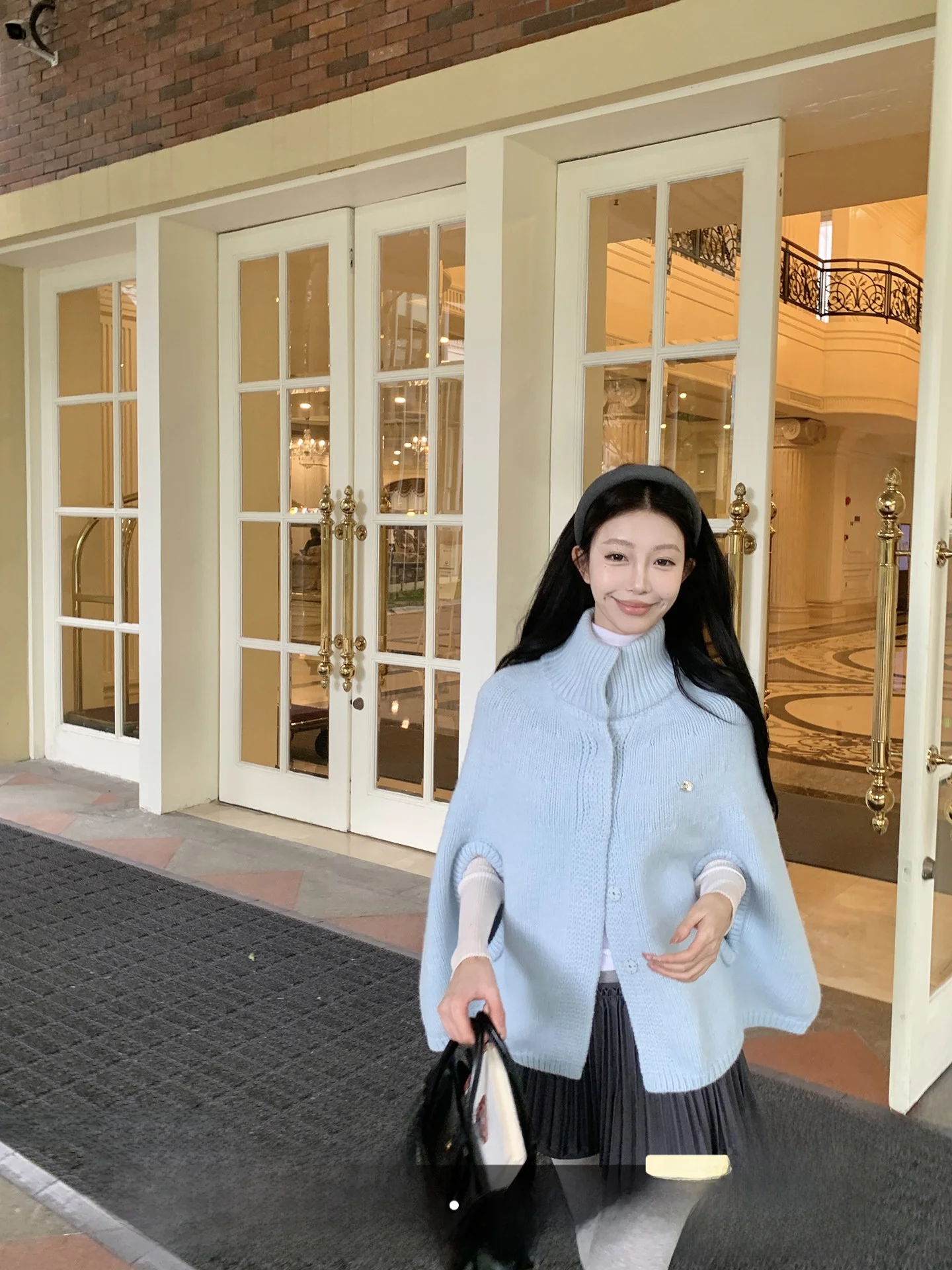 

Женский вязаный свитер-кардиган Pinksoya с воротником-хомутом, свободный крой, зимний, новый, на пуговицах, повседневный, однотонный