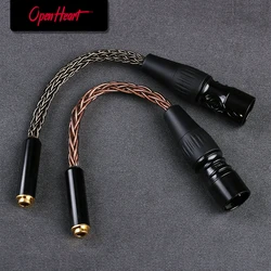 OPENHEART 4 Pin XLR to 4.4mm Female 5 Pole Balanced  8 Core OCC 16 Core OFC Audio Headphone Adapter Cable Female to Male