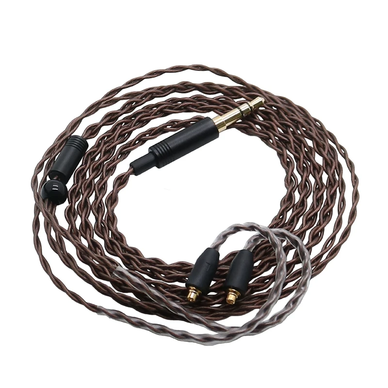 MMCX 0,78 2-контактный Сменный кабель для наушников Шнур 3,5 мм разъем коричневый цвет
