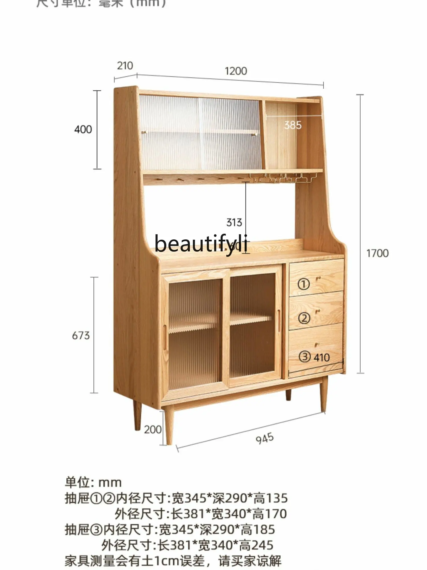 Solid Wood Sideboard Cabinet Small Apartment Restaurant Cupboard Log Wind Wall Locker Home Oak Tea Cabinet furniture