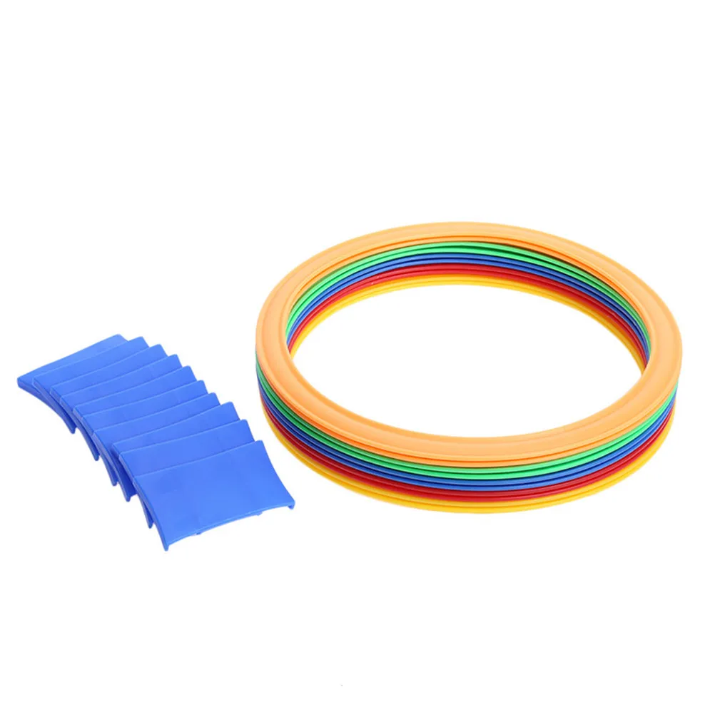 

10 Circle Rings 10 Buckets Kids Outdoor Playing Games Set Ring Toss Carnival Birthday Party Motor Skills Fun Mixed Color