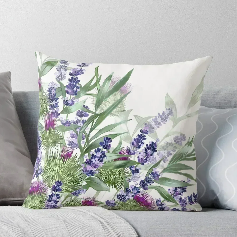 

Thistles & Lavender Throw Pillow Sitting Cushion Christmas Covers For Cushions luxury covers pillow