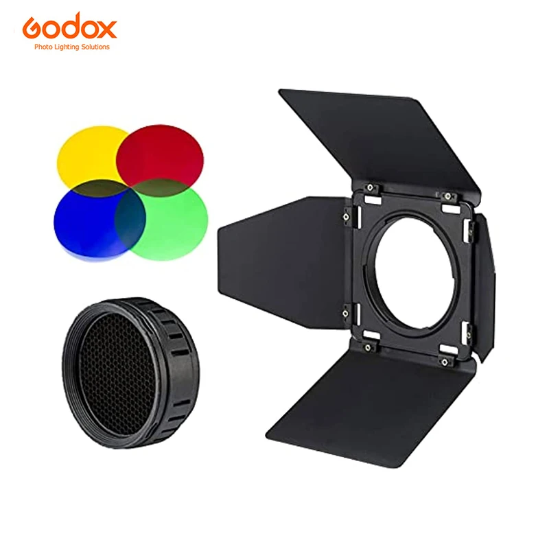 Godox BD-10 Barndoor Accessories Kit with Honeycomb Grid and 4 Color Filters for Godox AD300Pro Outdoor Flash Honeycomb Kit