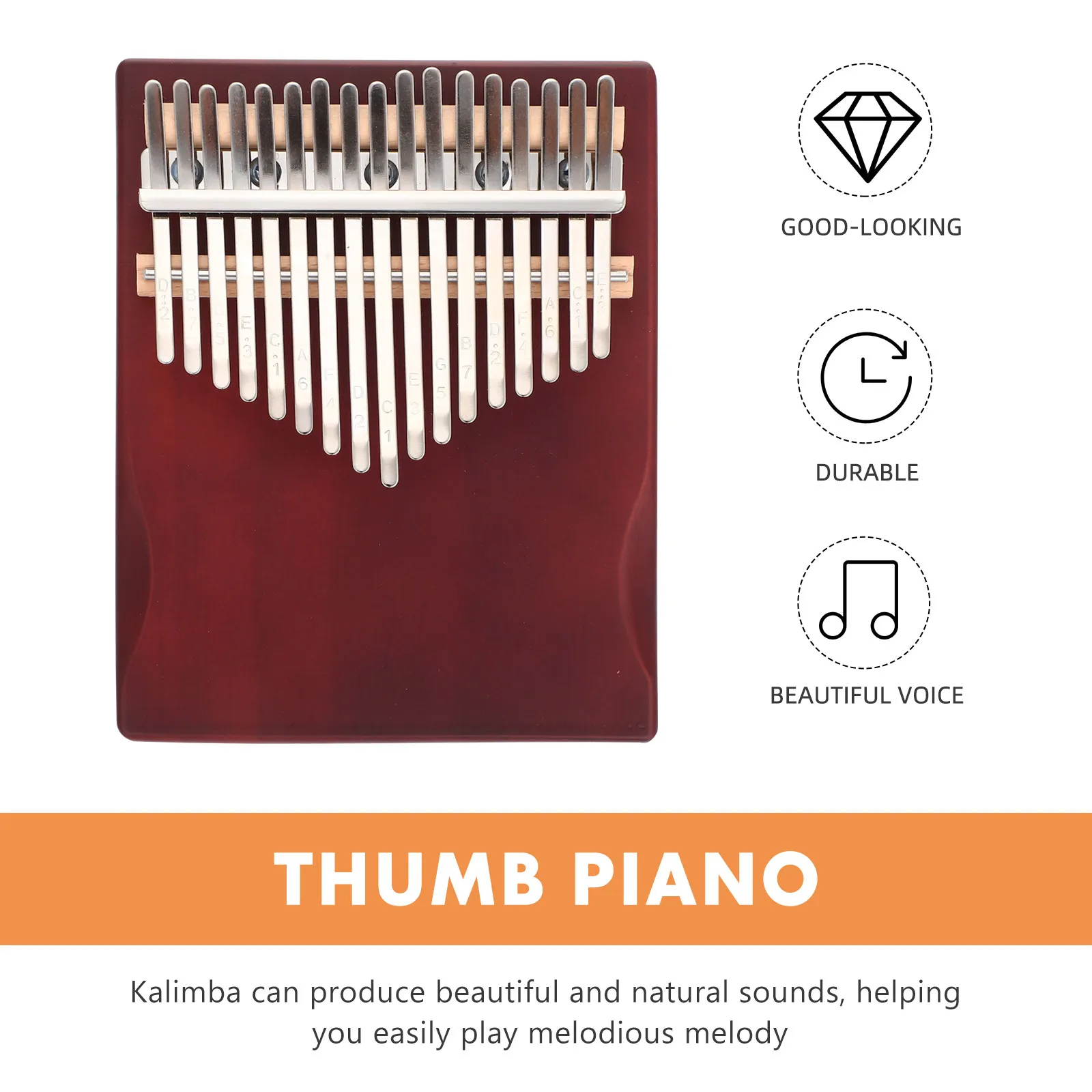 

Набор деревянных портативных калимб (17-нотное пианино для пальцев) для начинающих музыкантов, музыкальный инструмент для дома