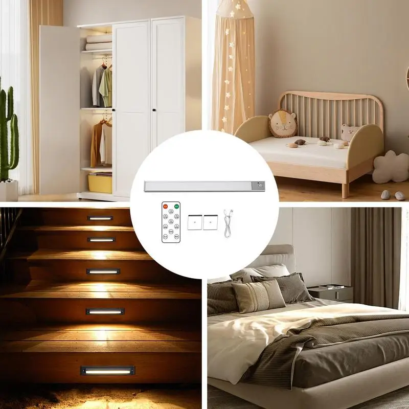 Led Lights For Under Cabinet LED Cabinet Lighting For Under Counter USB Rechargeable Motion Sensor Closet Light Magnetic Light