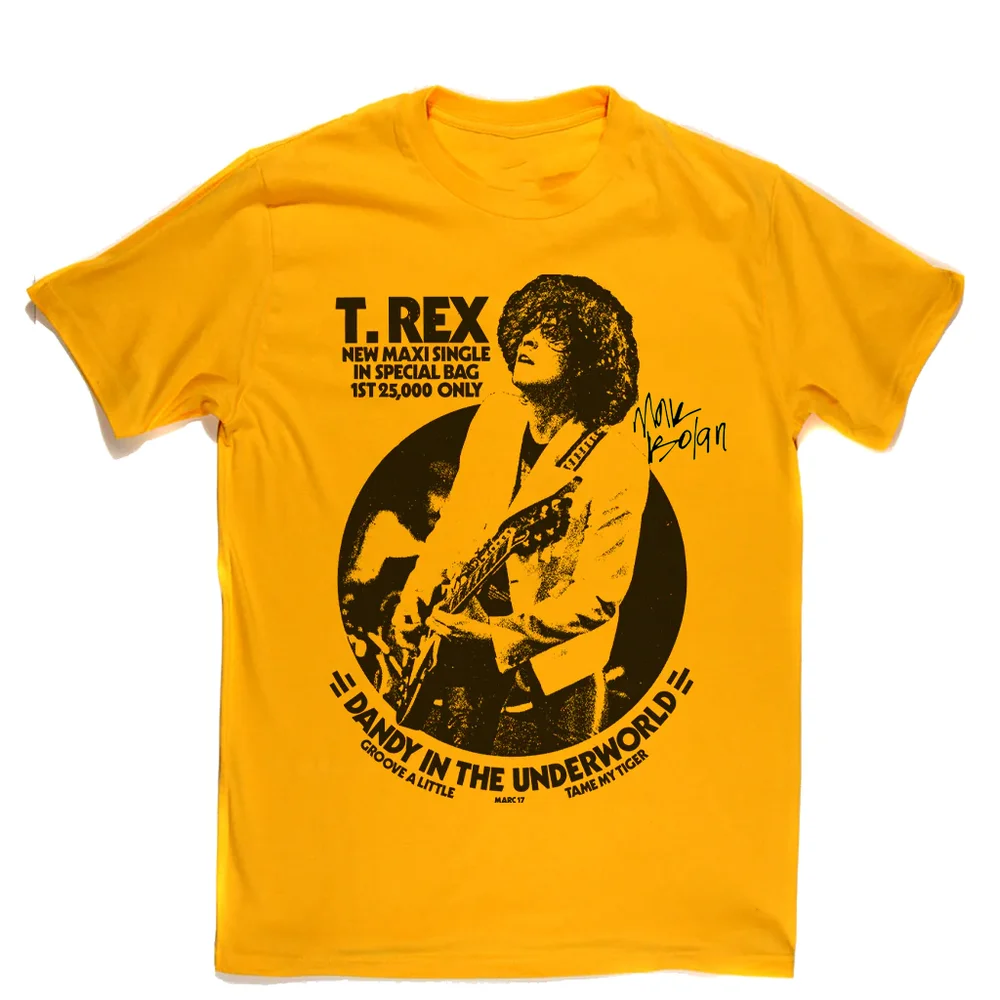 

Vtg Marc Bolan T Rex On Tour Heavy Cotton Yellow T Shirt Unisex S-5XL DI103