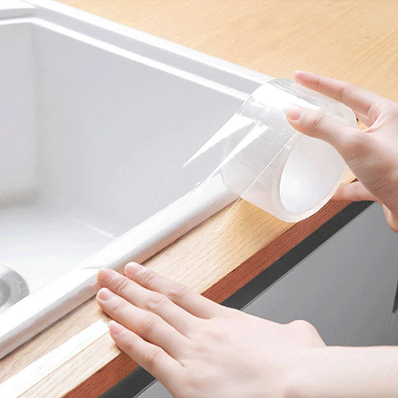 

Kitchen Stickers Sink Waterproof Oil-Proof Tape Stickers Bathroom Beautiful Seam Strip Toilet Sink Corner Waterproof Patch