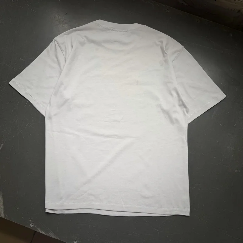Men's Casual White T-Shirt Saint Oversized Letter Flower Print Cotton Short Sleeve Streetwear Tee