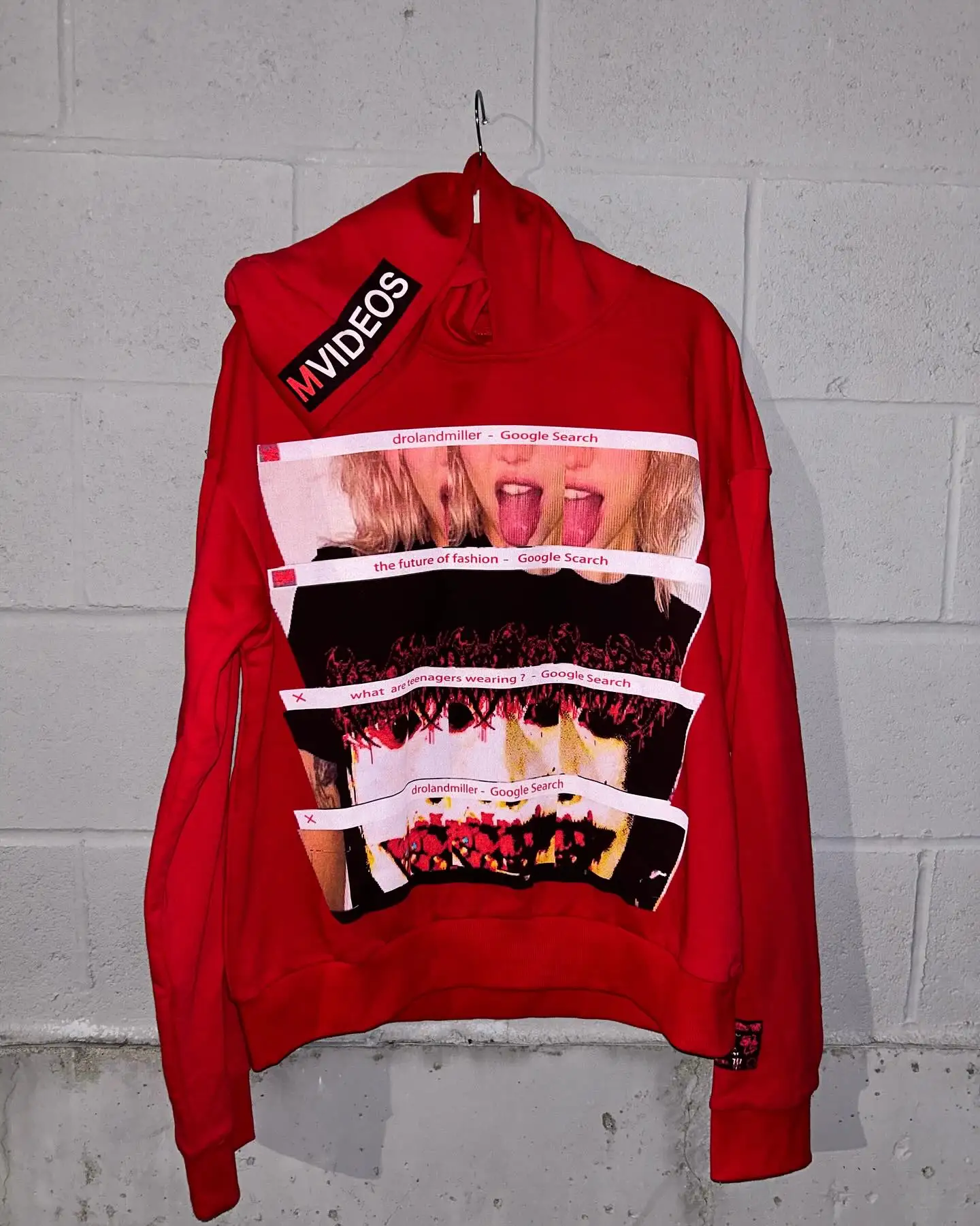 Jerséis rojos de gran tamaño estilo gótico de calle, sudaderas de algodón versátiles con sentido de diseño a la moda, nuevas mangas largas de Hip Hop