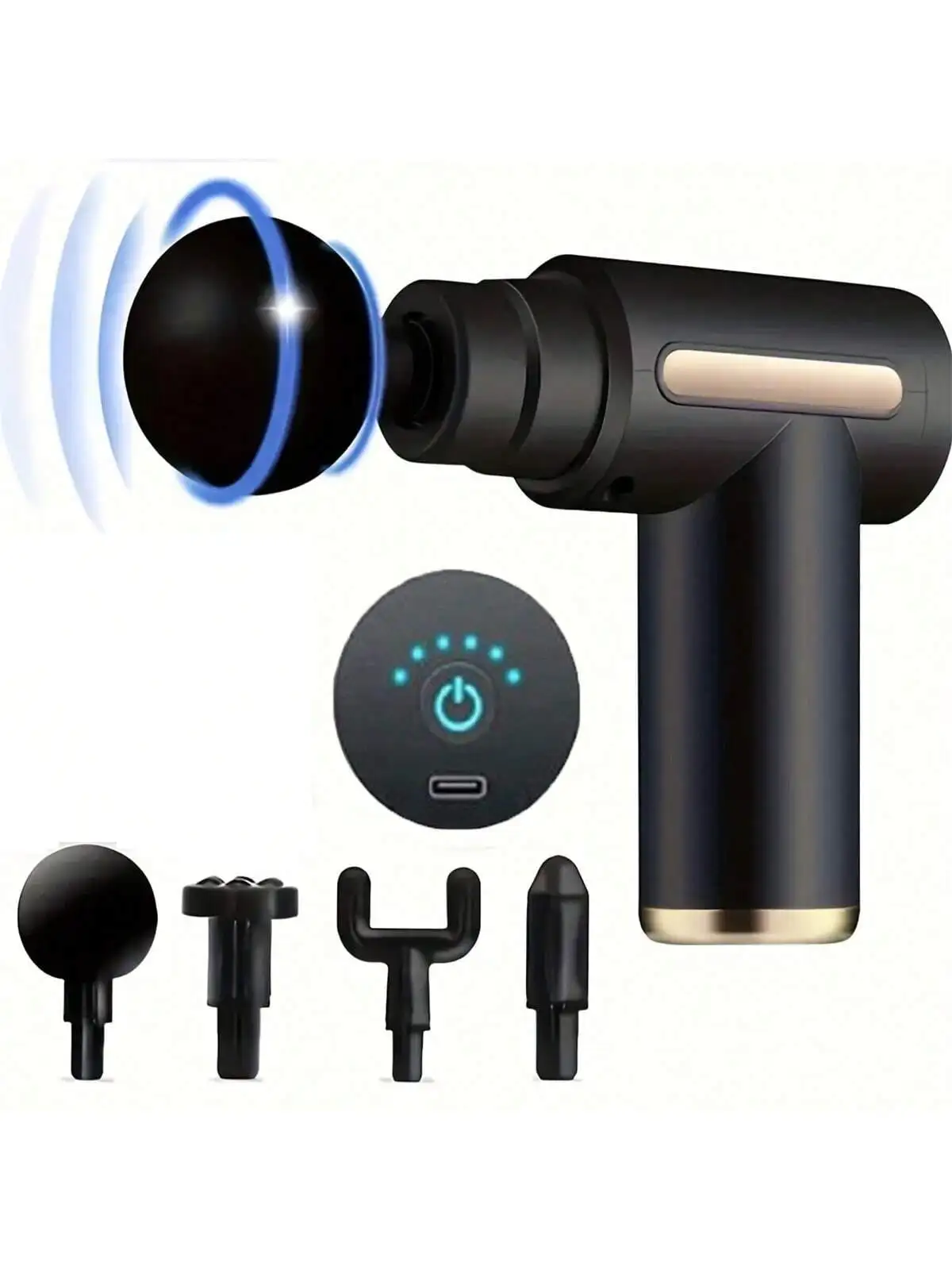 

Мощный расслабляющий мышцы — перезаряжаемый пистолет для глубокого массажа тканей с 4 головками для снятия всего тела, максимальное восстановление мышц тоже