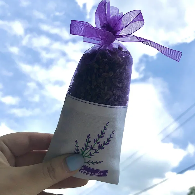 Bolsas de bolsita de Lavende con estampado de flores portátiles, hermosa fragancia, bolsita de lavanda para semillas, bolsas de bolsitas de flores