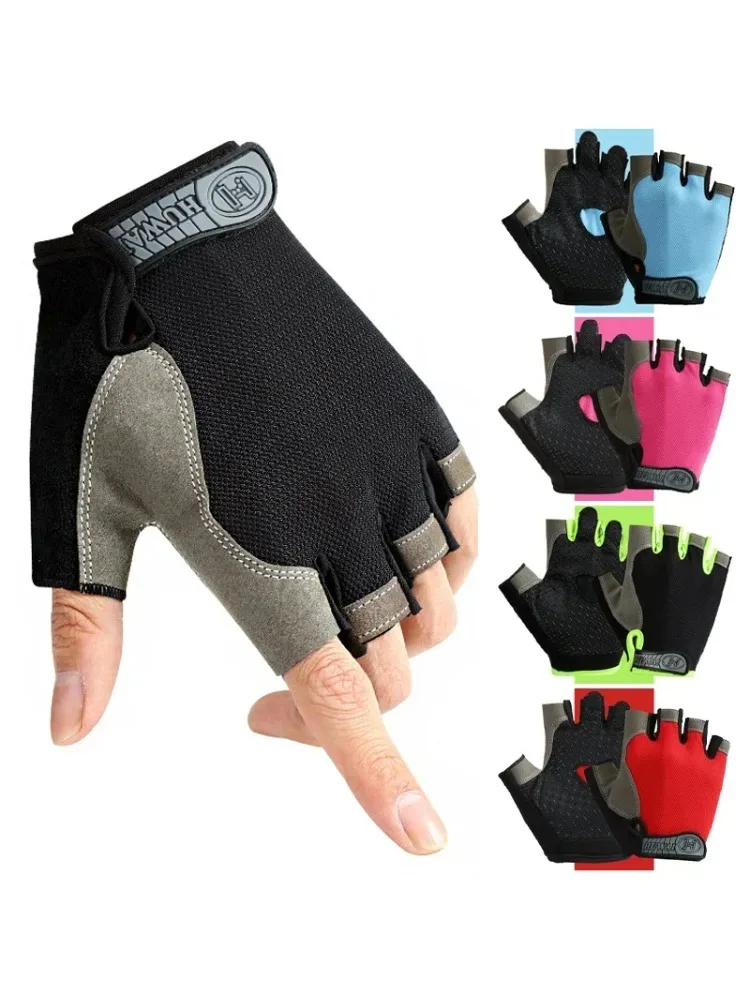 AliExpress NONE Half Finger Cycling Gloves Men Women Anti Slip Shock Breathable Summer Bicycle Gloves Fingerless Sports Gym Training Bike Gloves