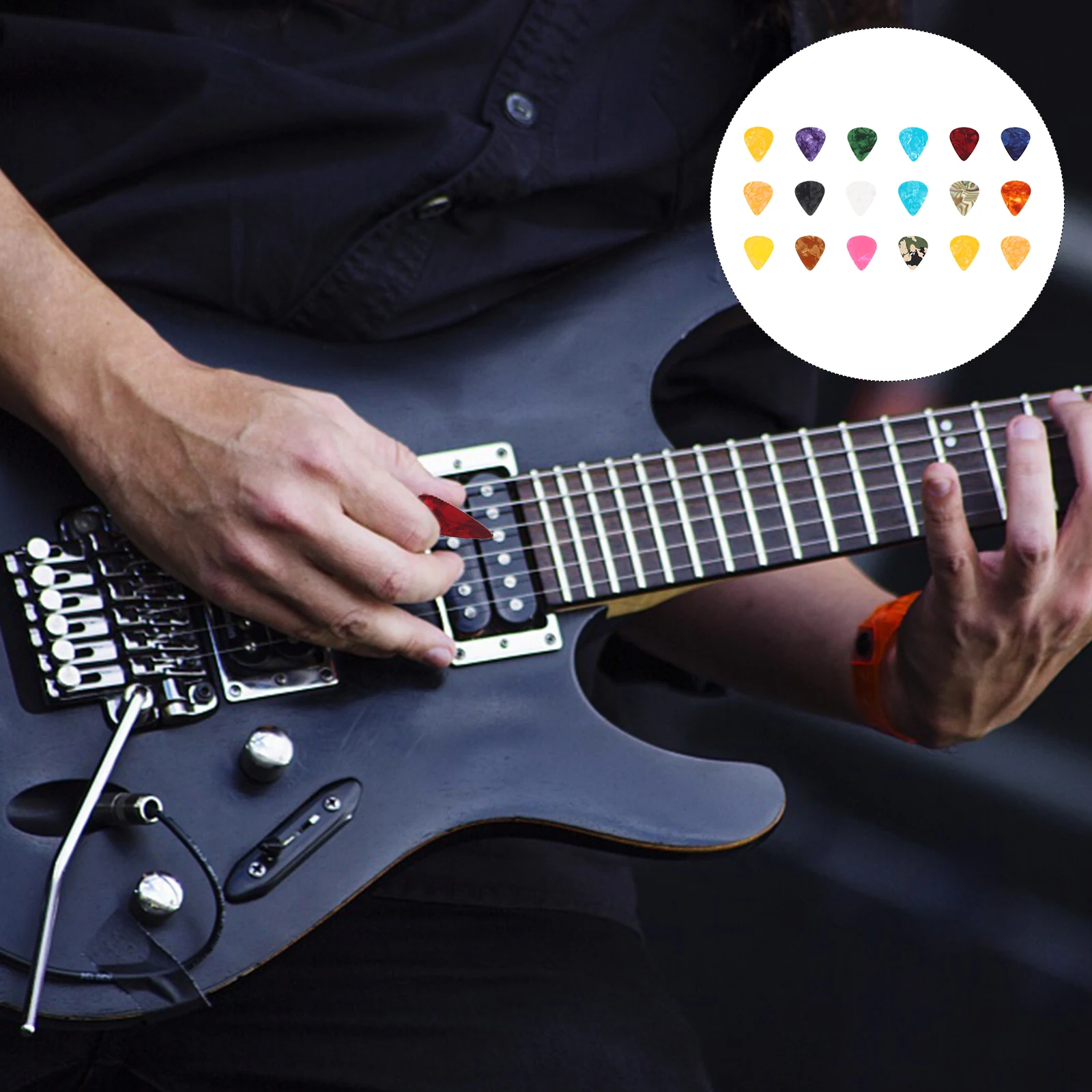 

40pcs Guitar Picks Abs Material Lightweight Durable for Acoustic Classical Electric Guitars Bass Ukulele Various Colors Styles