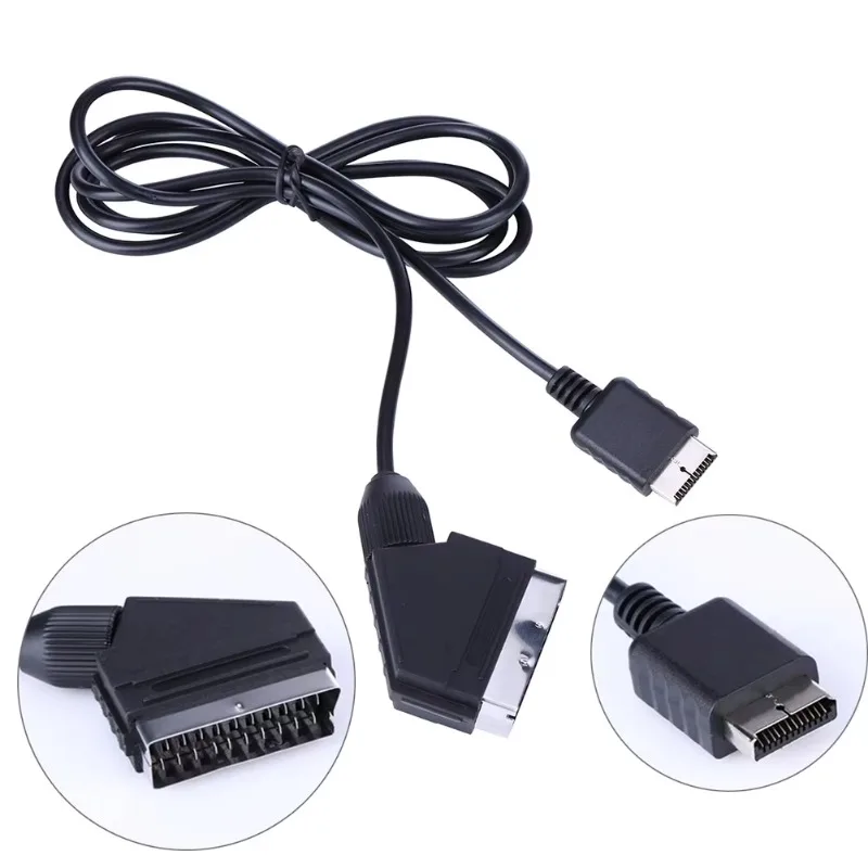 1.8 متر RGB سكارت كابل ل PS1 PS2 PS3 TV AV الرصاص استبدال اتصال لعبة سلك الحبل لوحدة التحكم PAL/NTSC