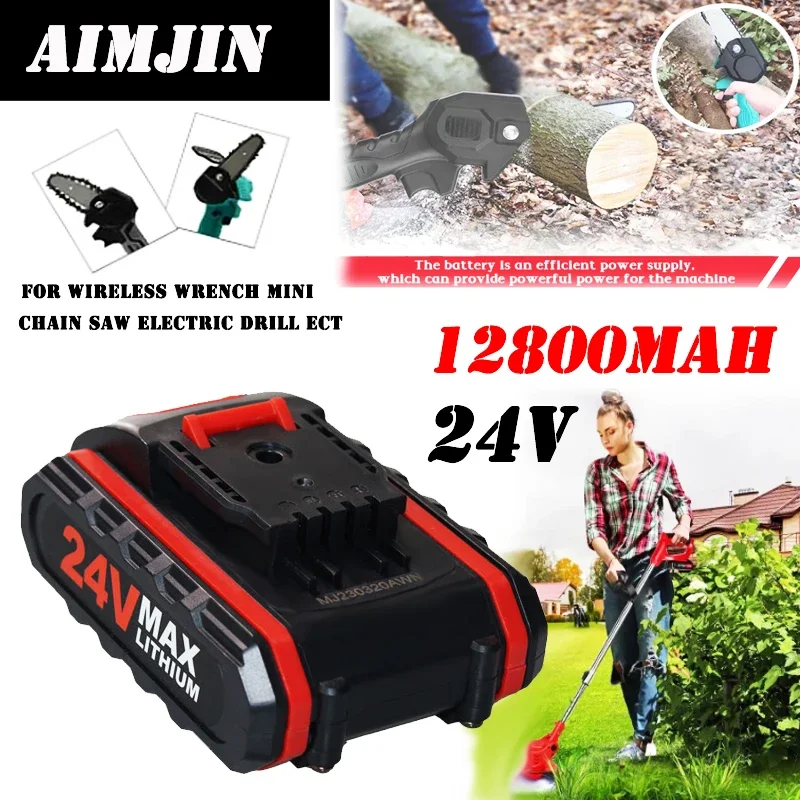 12800mAh 24V MAX lithium battery, cordless screwdriver power tool replacement battery, electric drill, etc. 2A charger