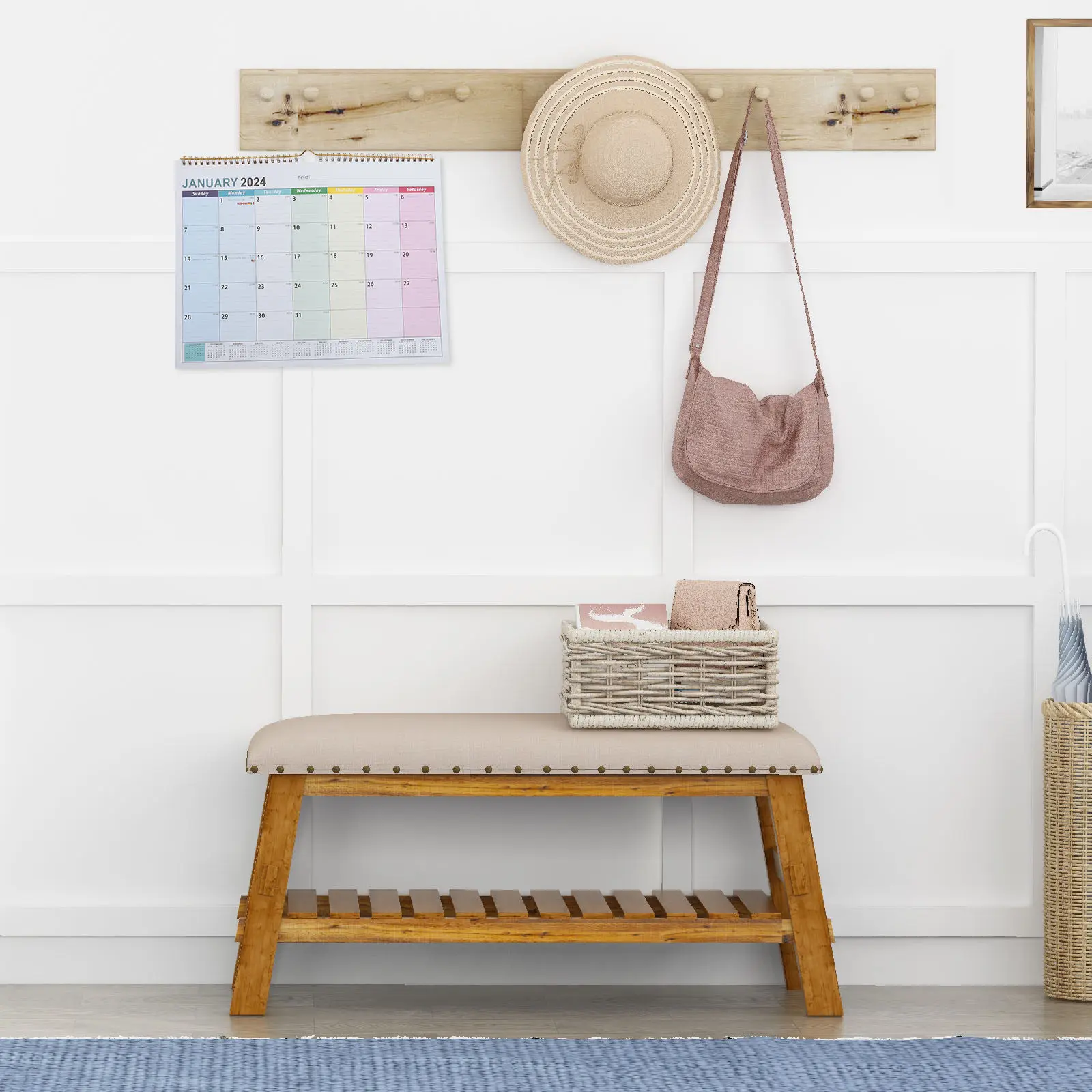 

Большой ежемесячный настенный календарь с пружинным переплетом, ежедневный календарь для обратного отсчета, для офиса и дома, подвесной, на 2024 год, для планирования расписания