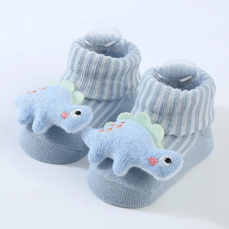 Autumn Baby Socks Shoes Cute Cartoon Dinosaur Anti-slip Infant Toddler Walking Socks Warm Elastic Newborn Boys Girls Floor Socks