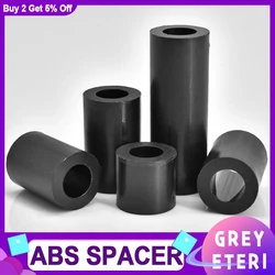 80-1000pcs Black ABS Spacers Hollow Insulation Column Washers Board PCB Standoff M3-M12 TV Install Spacing Screw Pillars