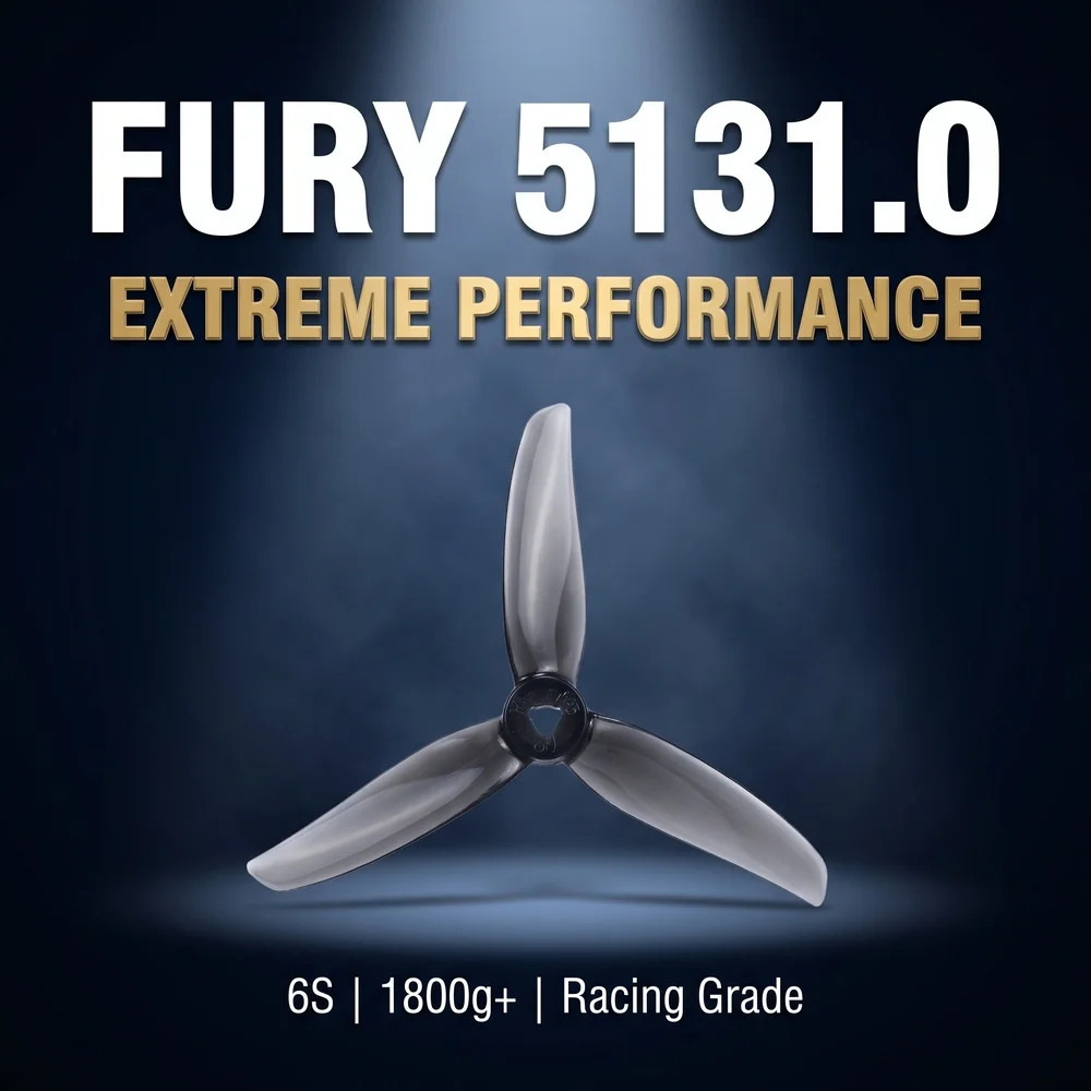 GEMFAN FURY 5131.0 5.1 Inch 3 Blade PC Propeller 6S 1800g Thrust 2Pairs for FPV Racing Drone 2207 Motor