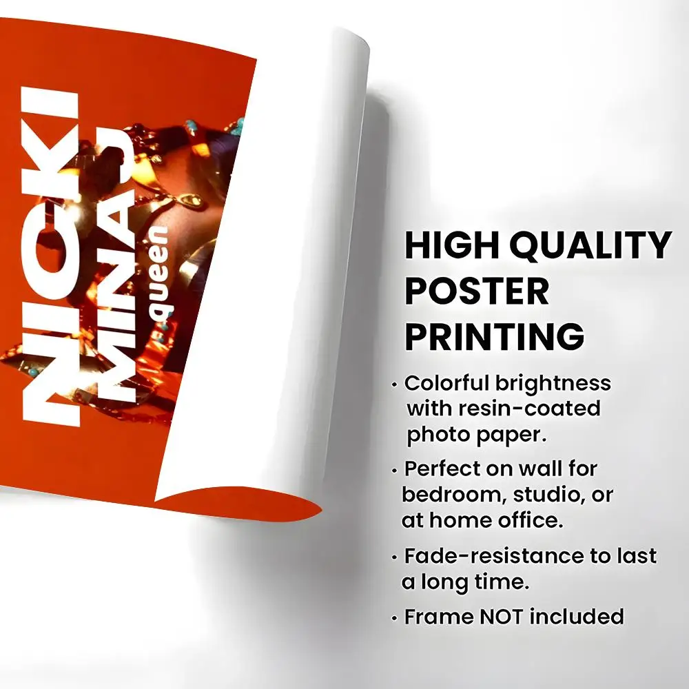 Rapper Nicki Minaj Poster Self-adhesive Art Waterproof Paper Sticker Coffee House Bar Room Wall Decor