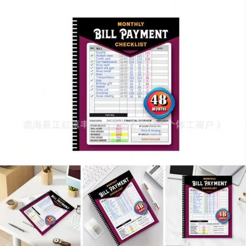 

Bill Payment Management Book 48 Months Billing Record Management Form Monthly Money Saving Program Management Handbook