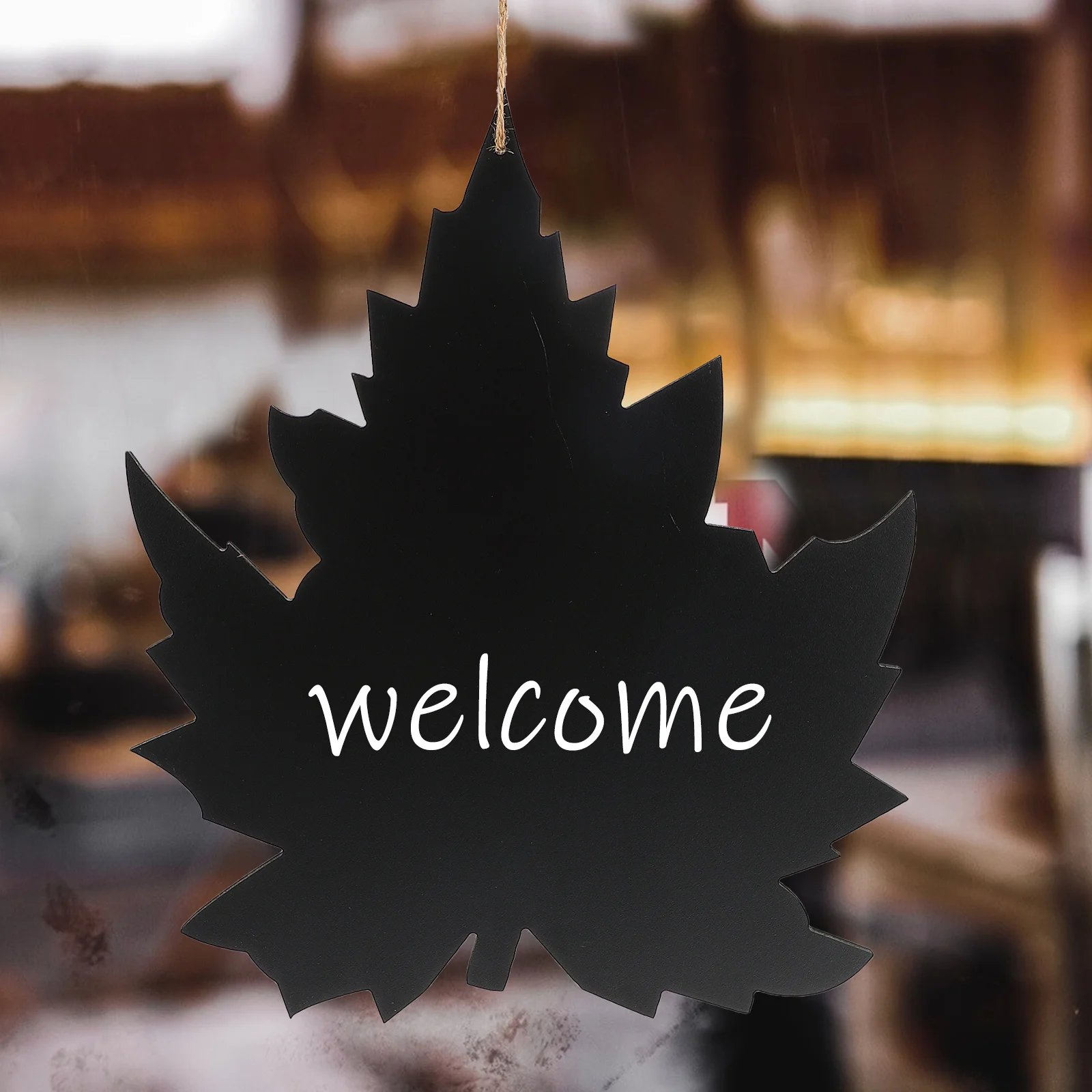 

Maple Leaf Shaped Wooden Blackboard Hanging Message Board for Wedding Baby Shower Home Decoration Message Blackboard