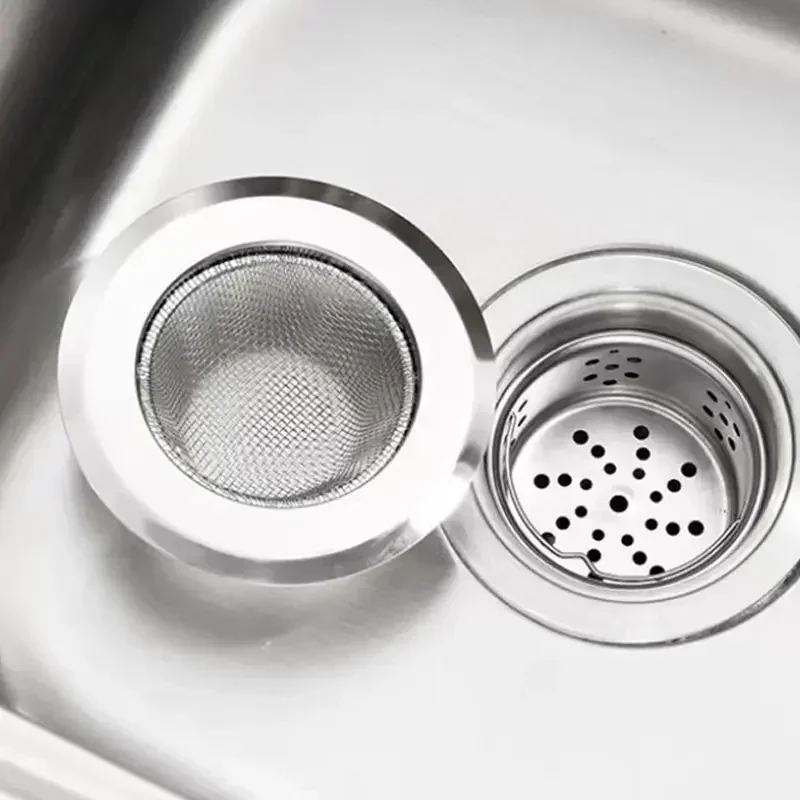 1/2pcs Kitchen Sink Strainer Stainless Steel Sink Funnel Anti Blocking Sink Dishwasher Basin Floor Drain Sewer Hair Strainer