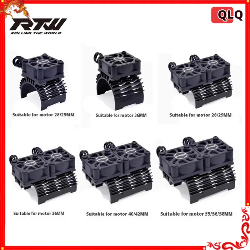 

RC Motor Heat Sink Single/Dual Fan Car Use Motor Fan 1/5/8/10 29/36/40/42/56mm Remote Control Toy Parts And Accessories