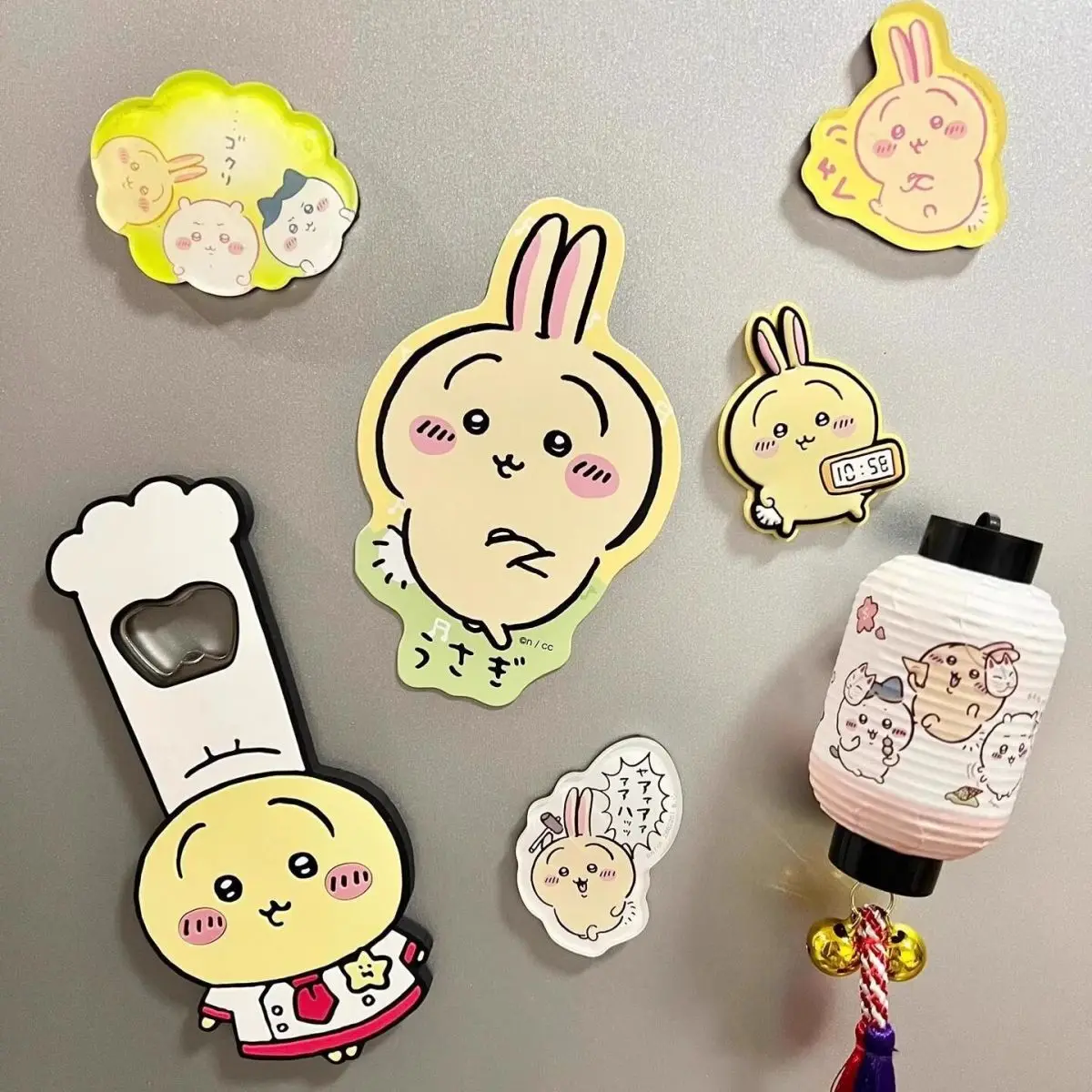 Abridor de botellas Chiikawa Usagi, imán para nevera de cocina, artilugios de dibujos animados de Anime, decoración Kawaii, decoración de cocina