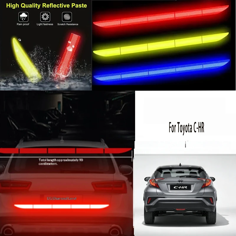 

For Toyota C-HR 1pcs Reflective Warning Safety Tape-Car Trunk Anti-Collision