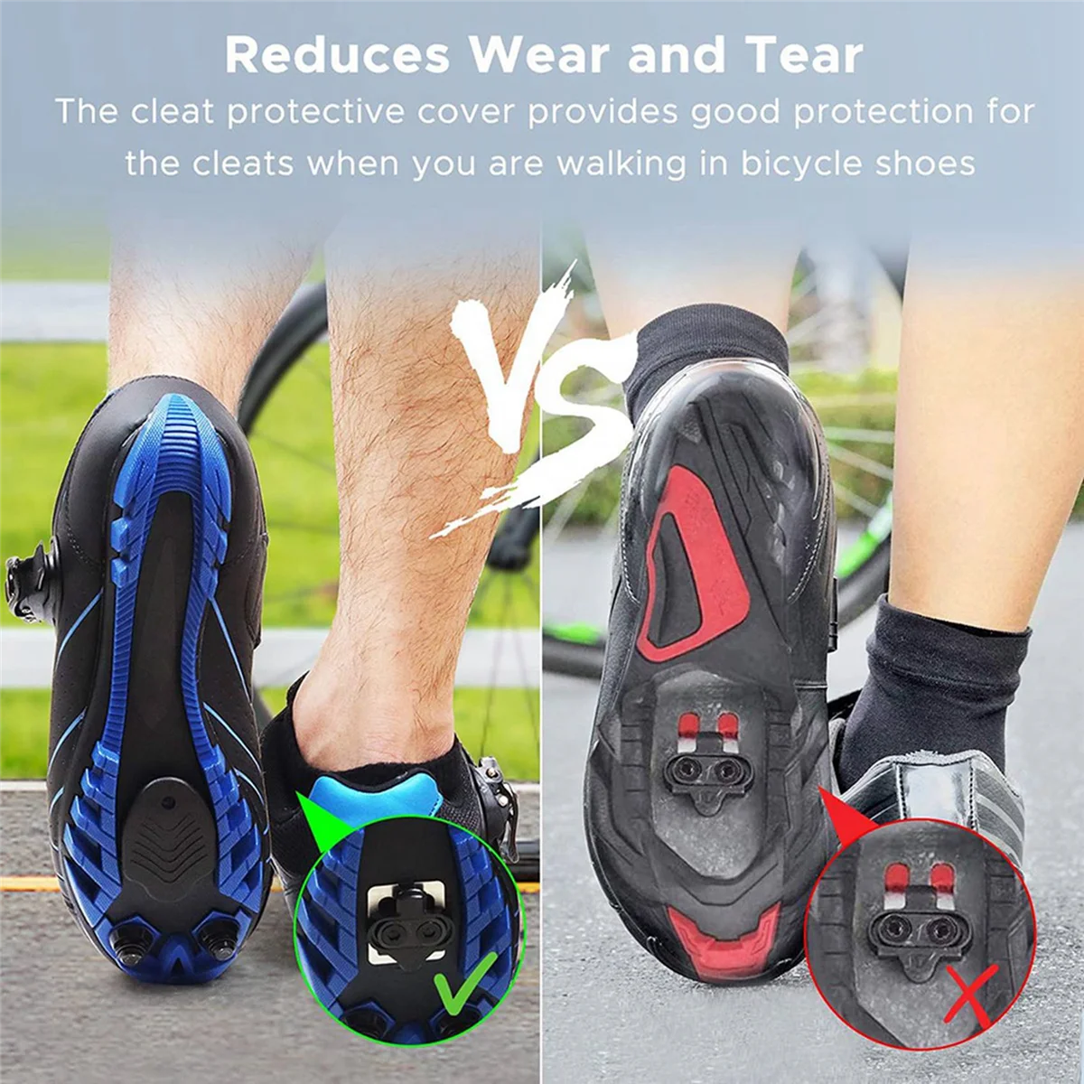 

Durable SPD Cleat Covers, Durable Bike Cleat Covers Compatible with Shimano SM-SH51 SPD Cleats, 1Pair