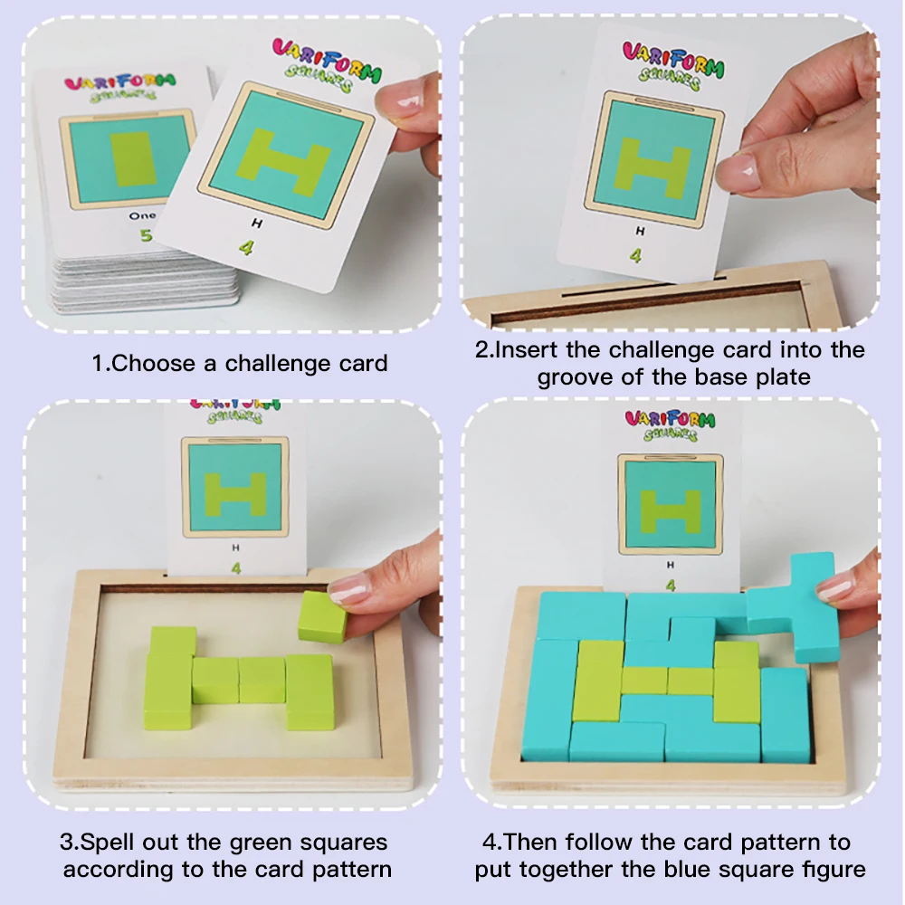 Wooden Jigsaw Puzzle Building Blocks Puzzle Toys Children's Spatial Imagination Logic Ability Edutional Solve Problems Game