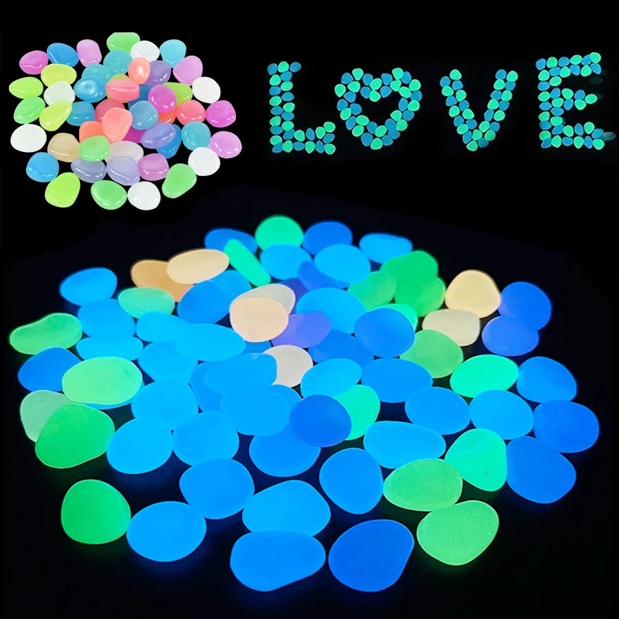 

25pcs Luminous Stones Glow In The Dark Pebbles Glowing Stones For Outdoor Walkways Home Garden Yard Decor Fish Tank Pebble Rocks