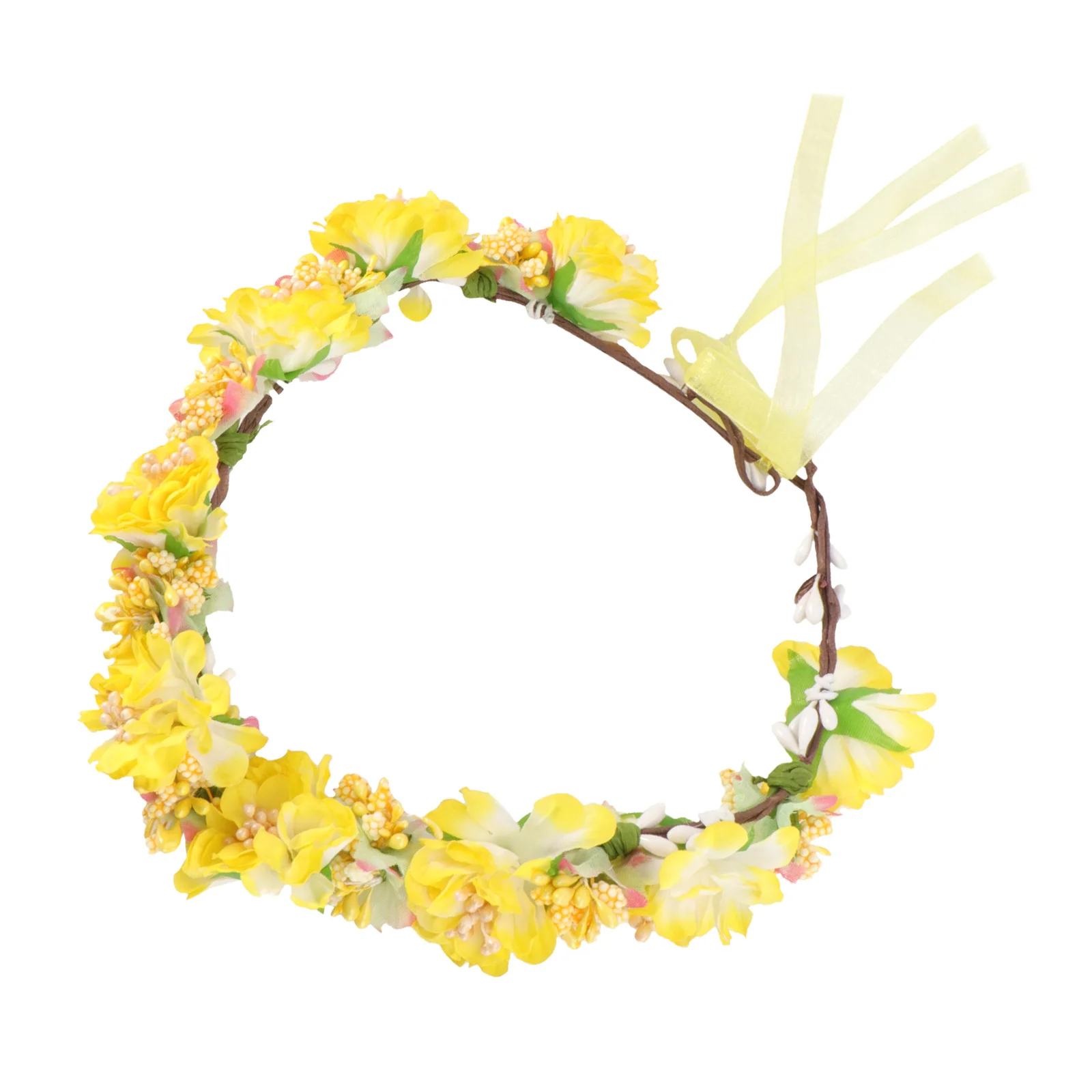 

Flower Bride Headdress Delicate Design Wedding Wreath Headband For Women Garland Headpiece Bridal Hair Ornament Party Accessory