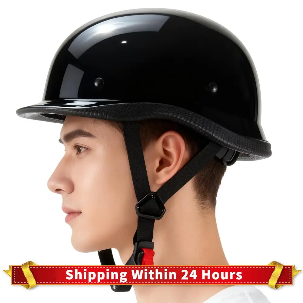 

Vintage Motorcycle Cruiser Helmet German Style Open Face Helmet Motorcycle Helmet for Men Women