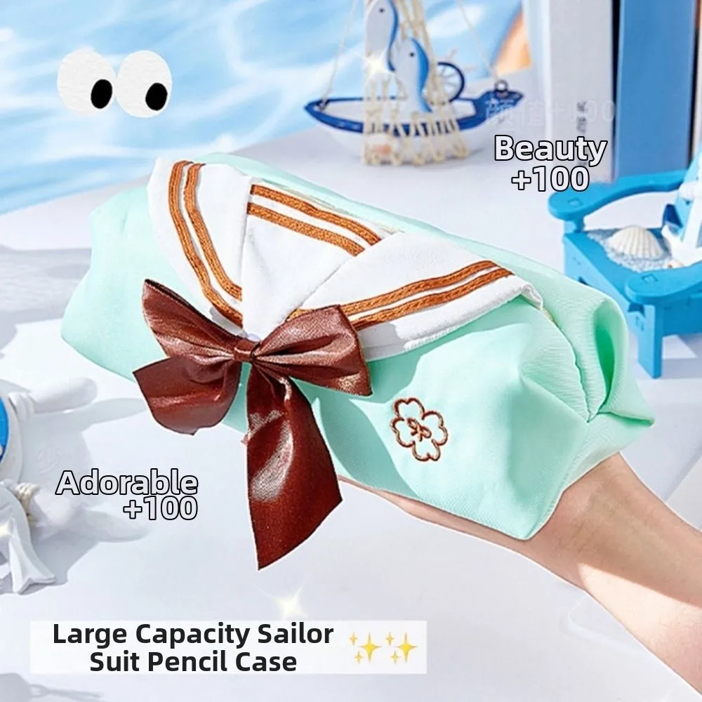 Multifunctional College Style JK Pencil Case Sweet Bow Tie Design Pencil Storage Bag Cute Creative Pen Organizer Award Gifts