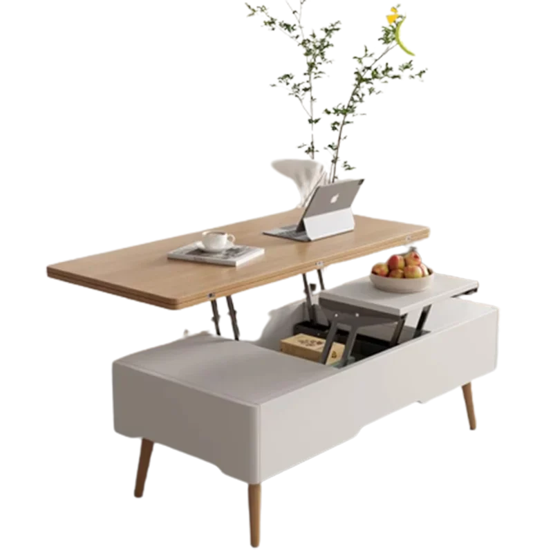 

Organizer Lift Up Coffee Table Trau White High Nordic Mobile Coffe Table Mesa Lateral Modern Tavolino Salotto Moderno Furniture