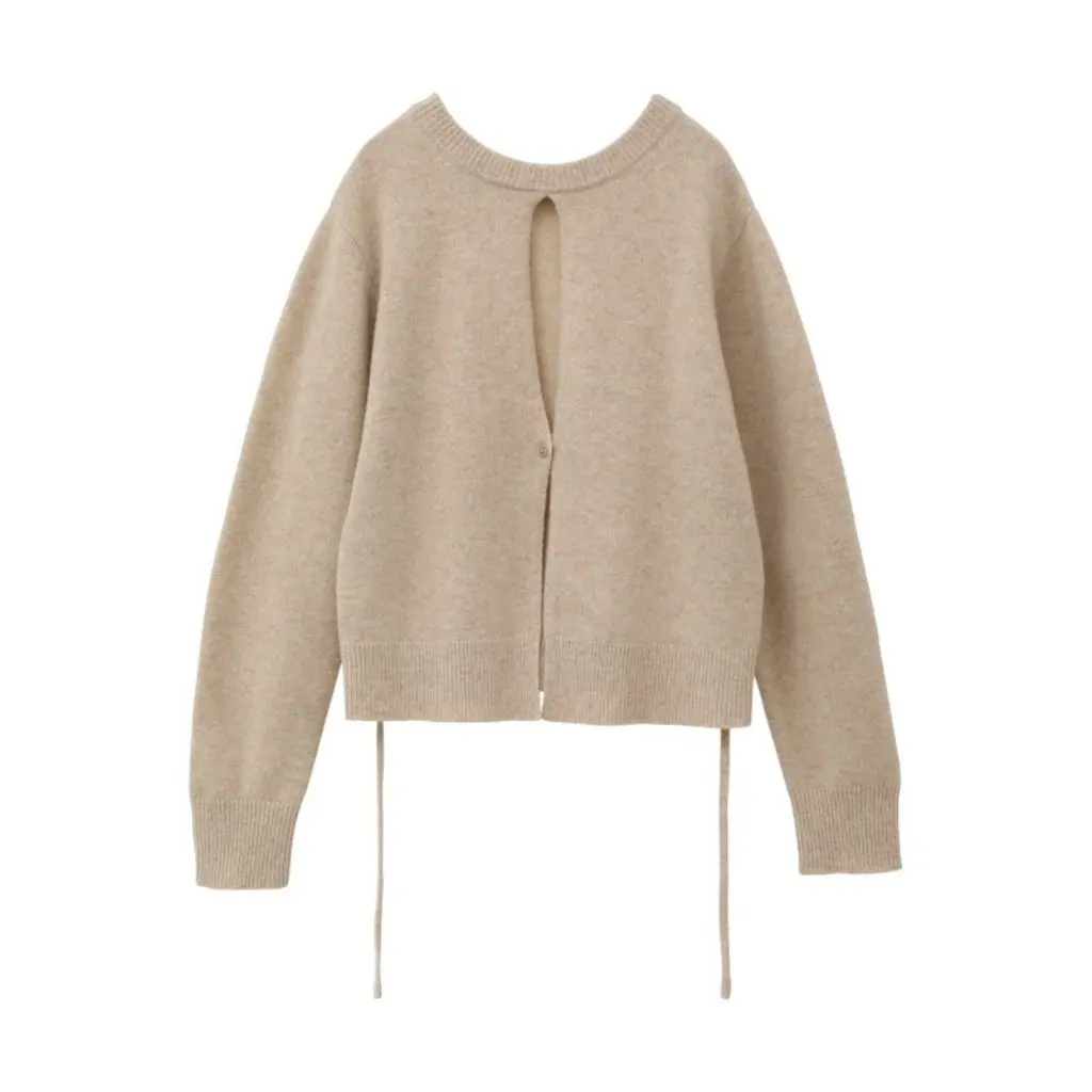 

Cl**E Matsumoto Ena женский шерстяной трикотаж с большим разрезом на шнуровке, осенне-зимний новый модный топ для женщин