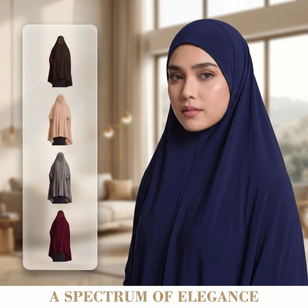

Caftan Plain Muslim Abayas Modest Wear Elegant Full Cover Hijab Soft Traditional Islamic Dress Women