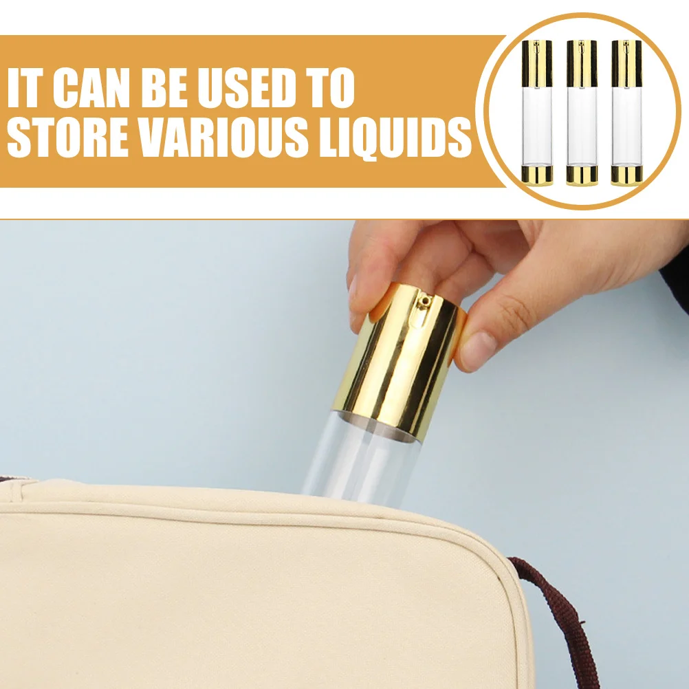 3 قطعة 50 مللي زجاجة محلول مضخة بدون هواء مجموعة حاوية السفر لمرطب الأساس زيت إعادة الملء موزع فراغ #1