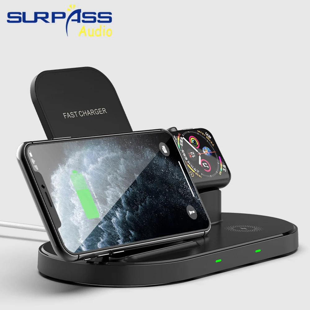 

3 in 1 Magnetic Wireless Charger For iPhone 16 15 14 13 12 Fast Charging Station for Apple Watch 10 9 8 7 6 5 4 Airpods 2 3 Pro