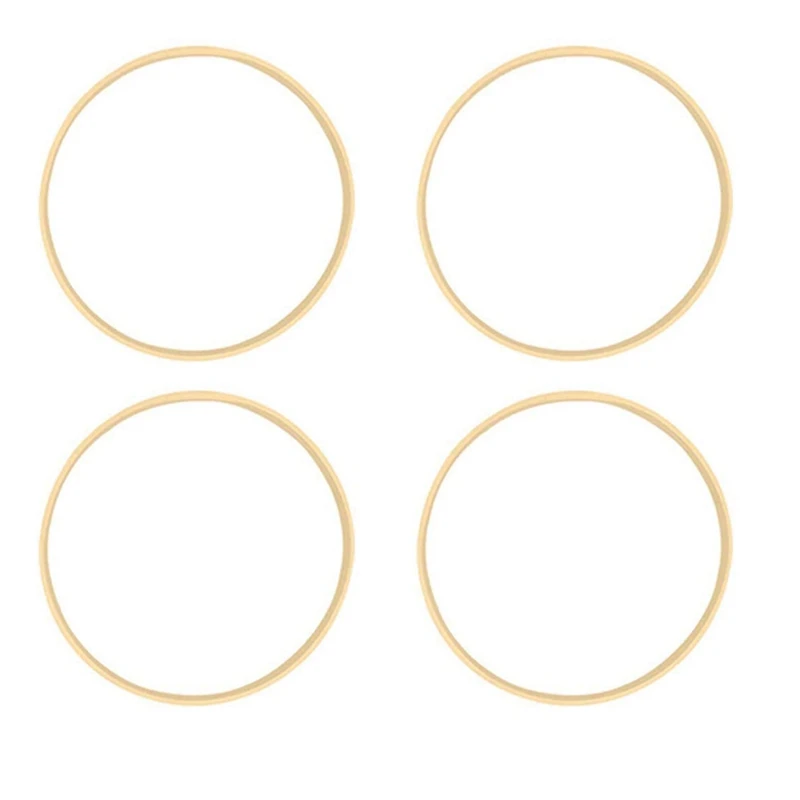 4X Dream Bamboo Rings,Wooden Circle Round Catcher DIY Hoop For Flower Wreath House Garden Plant Decor 18Cm