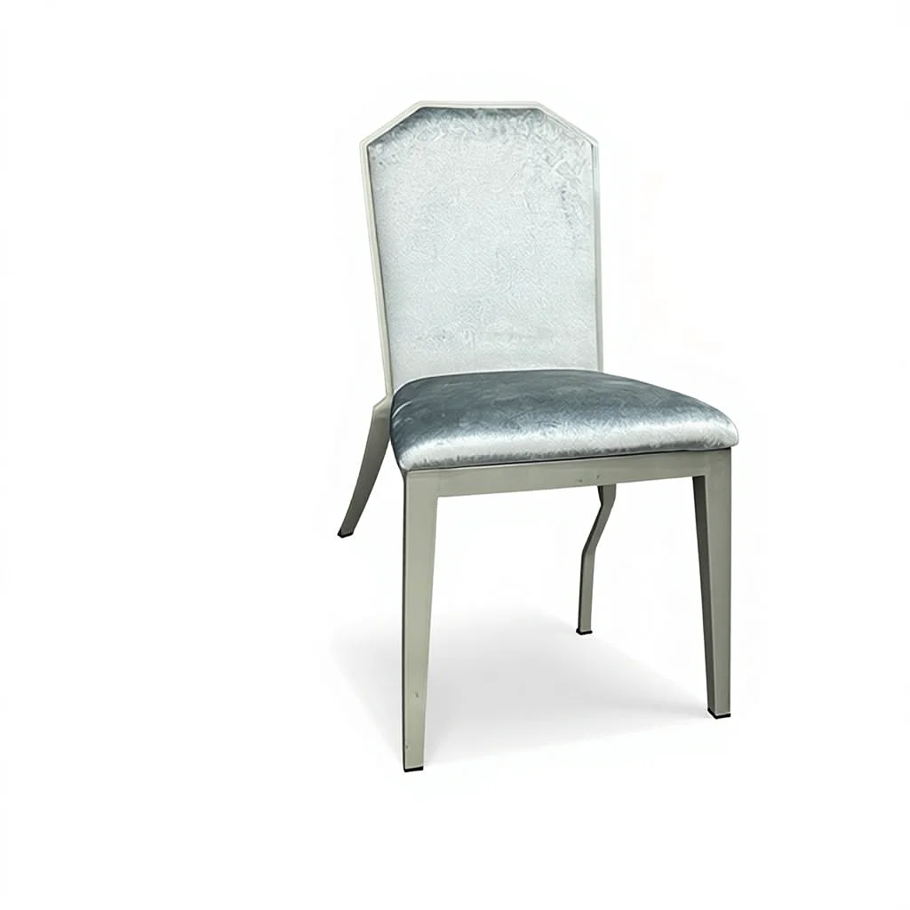 

Modern Minimalist Steel Foldable Commercial Use Hotel Dining Chair Comfortable Backrest Stool Banquet Hall Private Room Large
