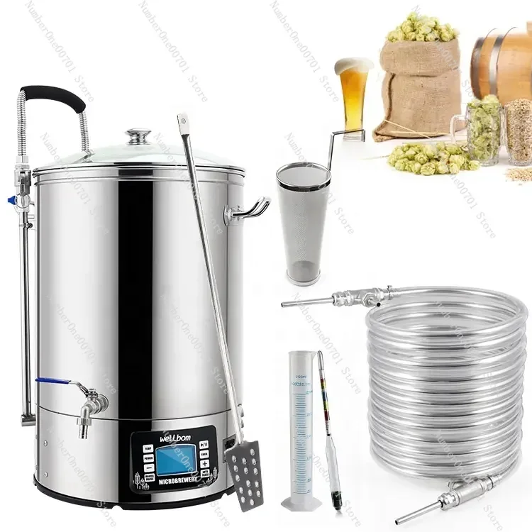 Imagem -06 - Home Beer Brewing System Equipment Elétrica Mash Tun Micro Brewery Craft Beer Machine Tudo em um 40l 60l Aço Inoxidável