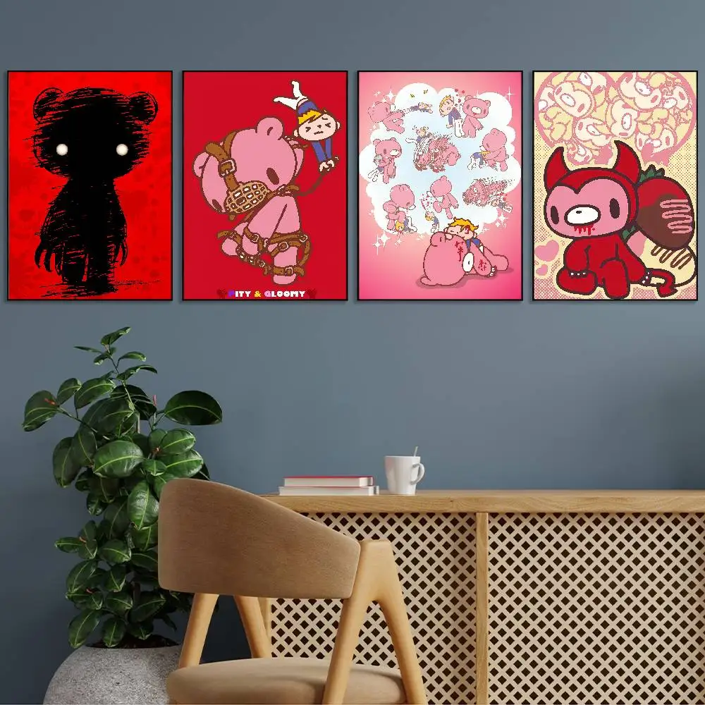 Cartoon G-GloomyS BearS Poster HD Paintings Self Adhesive Prints Waterproof Home Bedroom Living Room Decor Vintage Gift