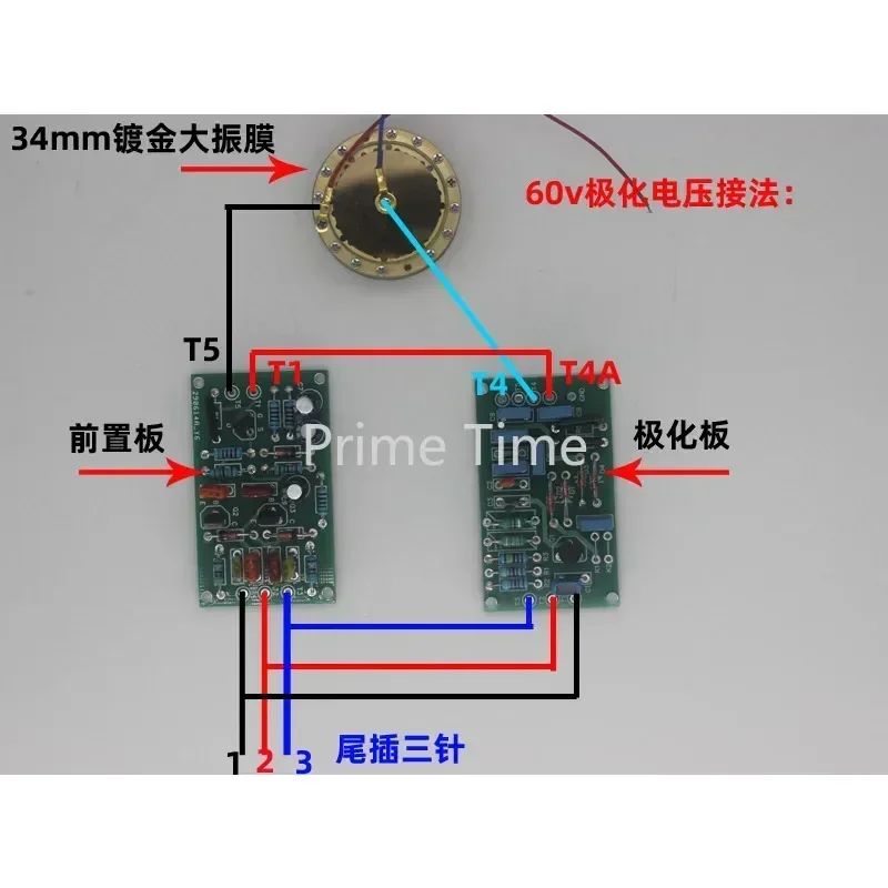 DIY34mm Large Diaphragm Condenser Microphone  Circuit Board FET Field Effect Transistor Circuit Board