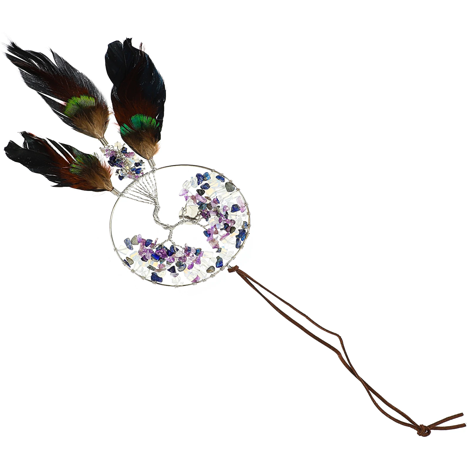 

Crystal Heart Decor Life Tree Wall Pendant Iron Crystal nament Bedroom Home Hanging Decorations Dream Catcher