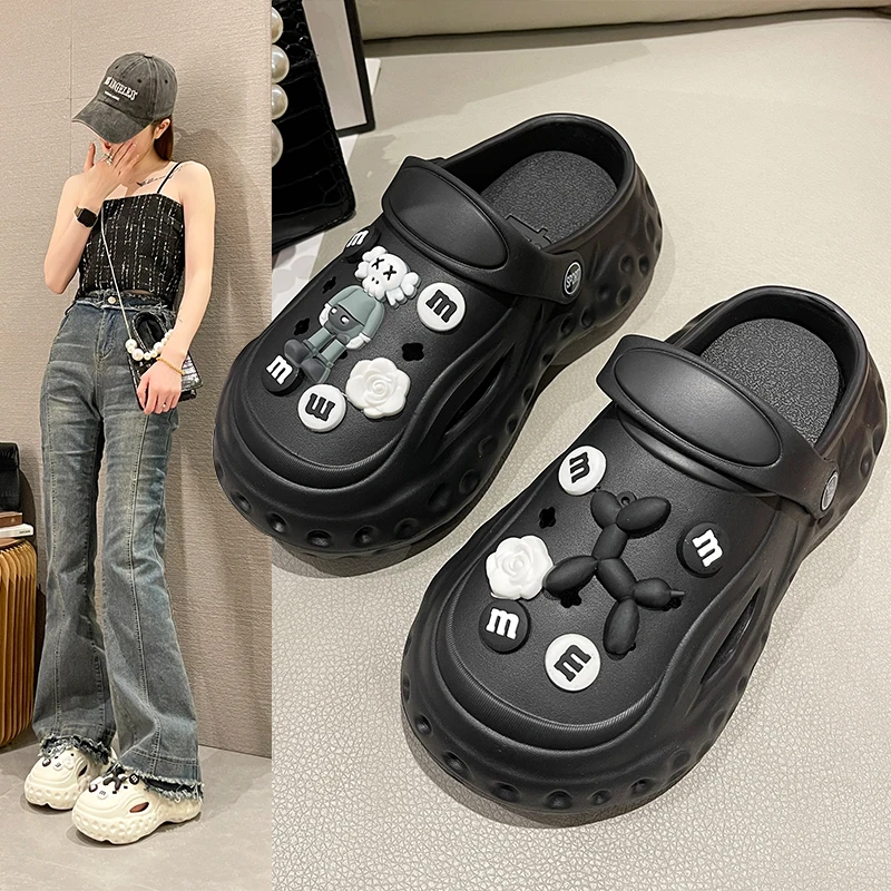 Women Summer Clogs Slippers Non-slip EVA Soft Bottom Shoes Women's Platform Clogs Closed Toe Non Slip EVA Sandals Beach Slides